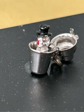 Chrome Cocktail Shaker Pendant Charm - Silver